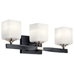 Marette Bathroom Vanity Light - Black / Satin Etched