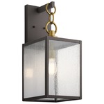 Lahden Outdoor Wall Sconce - Weathered Zinc / Clear Seeded