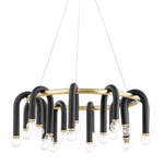 Whit Chandelier - Aged Brass / Black