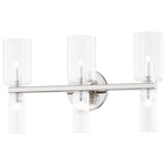 Tabitha Bathroom Vanity Light - Polished Nickel / Clear Ribbed