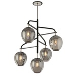 Odyssey Chandelier - Carbide Black / Polished Nickel / Smoke