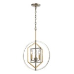 Geosphere Chandelier - Polished Nickel / Parisian Gold Leaf