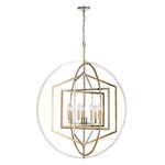 Geosphere Chandelier - Polished Nickel / Parisian Gold Leaf