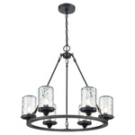 Torch Outdoor Chandelier - Charcoal Black / Water Glass
