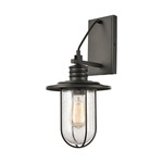 Lakeshore Drive Wall Sconce - Matte Black / Clear Seeded