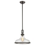 Rutherford Glass Pendant - Oil Rubbed Bronze / Clear Seeded