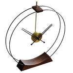 Aire Table Clock - Polished Brass / Walnut / Black