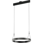 Athena Circle Pendant - Satin Brushed Black / Acrylic