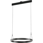 Athena Circle Pendant - Satin Brushed Black / Acrylic