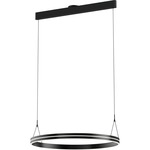 Athena Circle Pendant - Satin Brushed Black / Acrylic