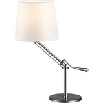 Nero Table Lamp - Satin Nickel / White