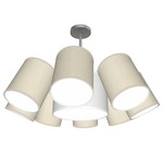 Buster Chandelier - Brushed Nickel / Silk Cream