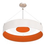 Kai Pendant - Brushed Nickel / Silk Orange