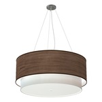 Luther Grande Pendant - Brushed Nickel / Walnut Photo Veneer