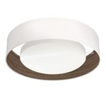 Button Ceiling Light Fixture - Brushed Nickel / Walnut Photo Veneer