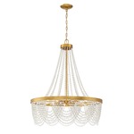 Fiona Chandelier - Antique Gold / White