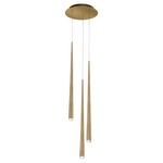 Cascade Round Multi Light Pendant - Aged Brass / Clear