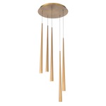 Cascade Round Multi Light Pendant - Aged Brass / Frosted