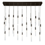 Magic Linear Multi Light Pendant - Black / Crystal