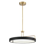 Pemberton Pendant/Semi Flush Mount - Warm Brass / Matte Black