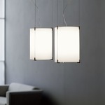 CPL Narrow Pendant - Brushed Nickel / Opal White