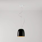 Notte Pendant - Glossy Black Outside / Gold Inside