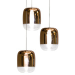 Gong Mini Multi Light Pendant with Round Canopy - Anodized Aluminum / Copper Metalized