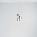 Gong Mini Multi Light Pendant with Round Canopy - Anodized Aluminum / Silver Metalized