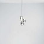 Gong Mini Multi Light Pendant with Square Canopy - Anodized Aluminum / Silver