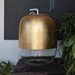 Gong Table Lamp - Matte White / Gold Leaf