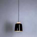 Teodora Metal Pendant - Glossy Black Outside / Gold Inside