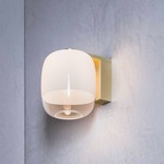 Gong Wall Sconce - White & Heritage Brass