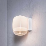 Gong Wall Sconce - White & White