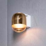 Gong Wall Sconce - Gold Leaf & White