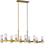 Geneva Linear Chandelier - Burnished Brass / Clear