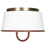 Katie Ceiling Light - Time Worn Brass / White Linen