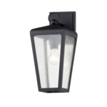 Mariden Outdoor Wall Sconce - Textured Black / Clear Seeded