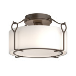 Bow Semi Flush Ceiling Light - Bronze / Opal