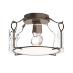 Bow Semi Flush Ceiling Light - Bronze / Water Glass