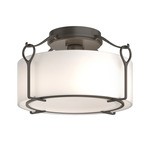 Bow Semi Flush Ceiling Light - Dark Smoke / Opal