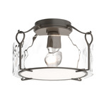 Bow Semi Flush Ceiling Light - Dark Smoke / Water Glass