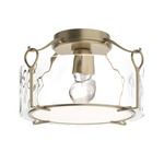 Bow Semi Flush Ceiling Light - Soft Gold / Water Glass