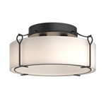 Bow Semi Flush Ceiling Light - Black / Opal