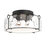 Bow Semi Flush Ceiling Light - Black / Water Glass