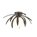 Dahlia Globe Ceiling Light Fixture - Bronze / Opal