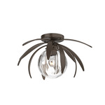 Dahlia Globe Ceiling Light Fixture - Bronze / Water Glass