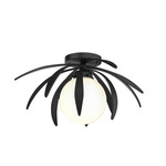 Dahlia Globe Ceiling Light Fixture - Black / Opal