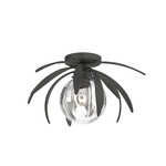 Dahlia Globe Ceiling Light Fixture - Natural Iron / Water Glass