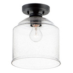 Acadia Semi Flush Ceiling Light - Black / Clear Seedy