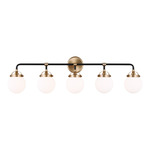 Cafe 3-Light Satin Brass & Midnight Black Bath Light by Visual Comfort  Studio, 4487903-848